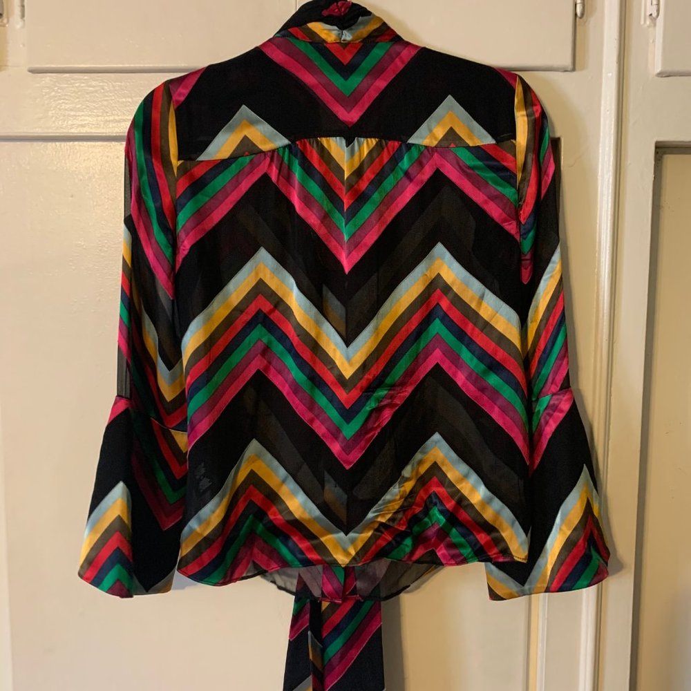 Meridith Tie Neck Bell Sleeve Blouse - Picture 2 of 2